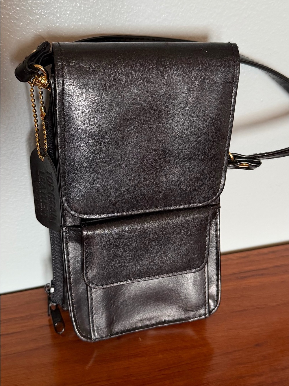 Black Leather Crossbody Bag